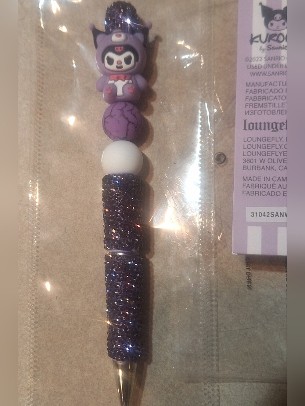Loungefly Kuromi Glow In The Dark Wallet NWT & Purple Kuromi Bling Pen - Picture 5 of 10